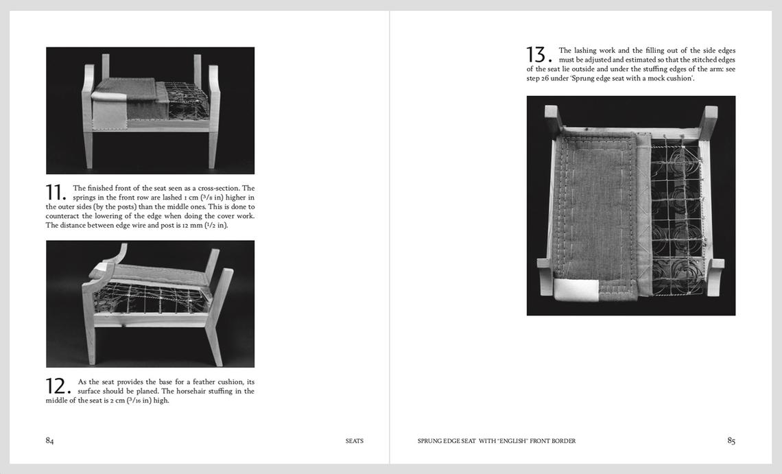 Sprung edge seat with “English” front border